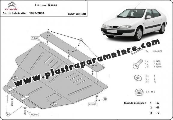Piastra paramotore di acciaio  Citroen Xsara