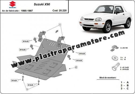 Piastra paramotore di acciaio Suzuki X90