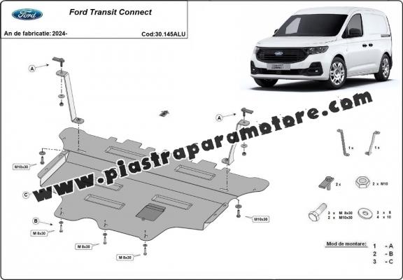 Piastra paramotore di alluminio Ford Transit Connect