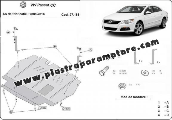 Piastra paramotore di acciaio VW Passat CC