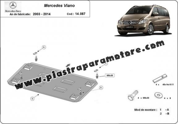 Piastra paramotore di acciaio Mercedes Viano W639 - 2.2 D 4x2, 4x4