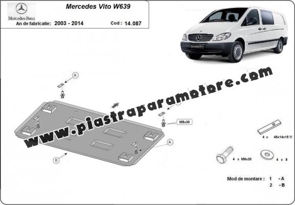 Piastra paramotore di acciaio Mercedes Vito W639 - 2.2 D 4x2, 4x4