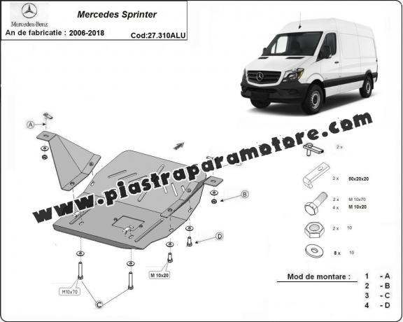 Piastra paramotore di alluminio Mercedes Sprinter