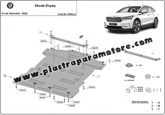 Piastra paramotore di alluminio Skoda Enyaq