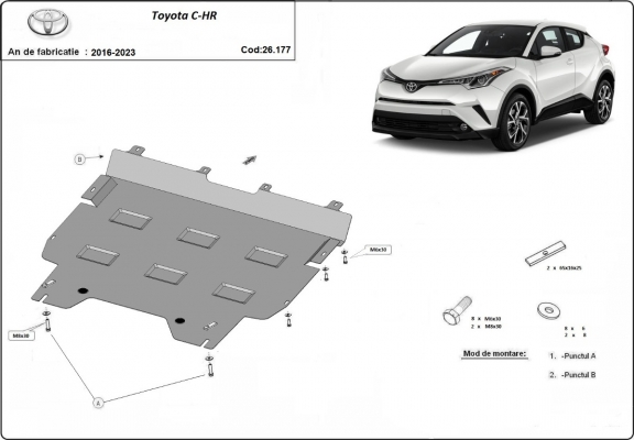 Piastra paramotore di acciaio Toyota C-HR