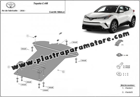 Protezione / blocco catalizzatore in alluminio per Toyota C-HR