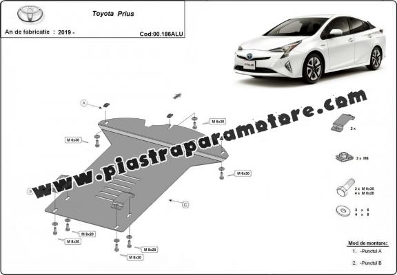 Protezione / blocco catalizzatore in alluminio per Toyota Prius