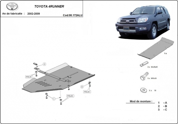 Protezione di alluminio  per il cambio Toyota 4Runner