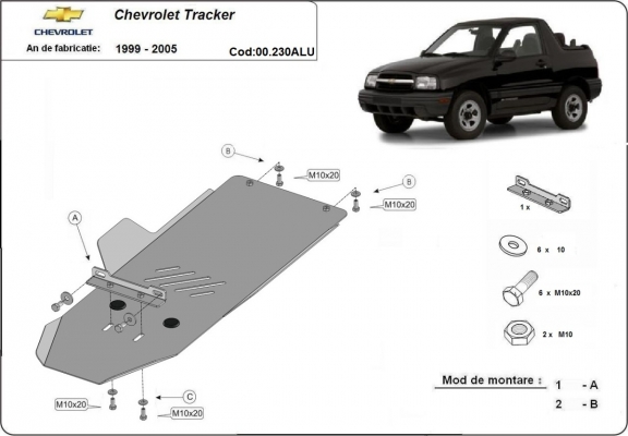 Protezione di alluminio  per il cambio Chevrolet Tracker
