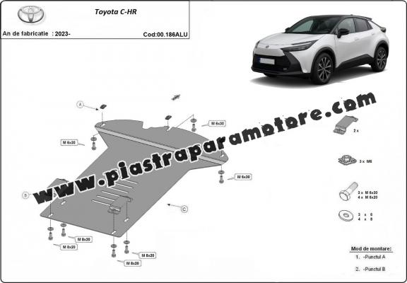 Protezione / blocco catalizzatore in alluminio per Toyota C-HR