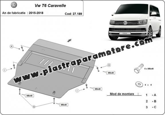 Piastra paramotore di acciaio Volkswagen Transporter T6 Caravelle