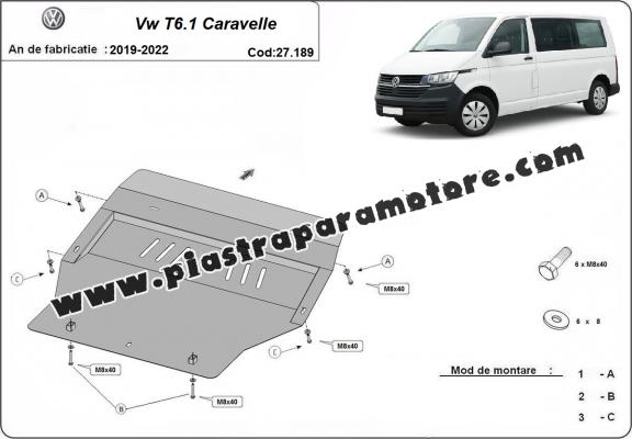 Piastra paramotore di acciaio Volkswagen Transporter T6.1 Caravelle