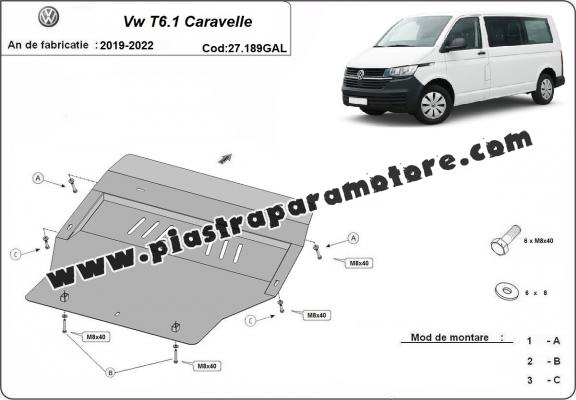 Piastra paramotore di acciaio zincato Volkswagen Transporter T6.1Caravelle