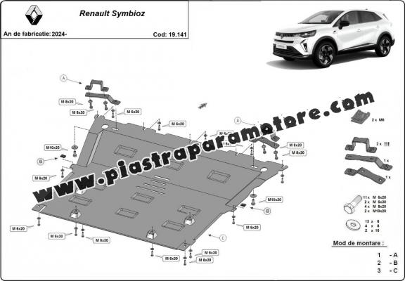Piastra paramotore di acciaio Renault Symbioz 