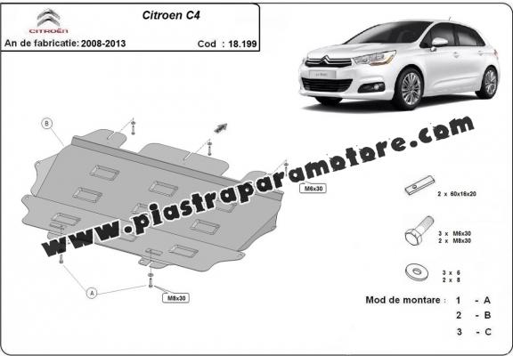 Piastra paramotore di acciaio Citroen C4