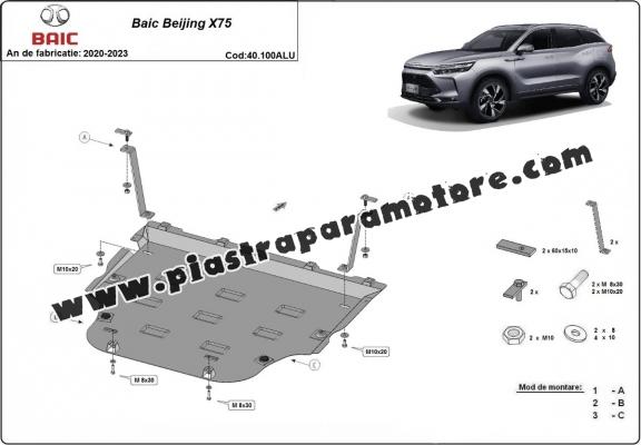 Piastra paramotore di alluminio BAIC Beijing X75