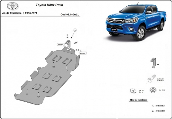 Protezione di alluminio per il serbatoio Toyota Hilux Revo