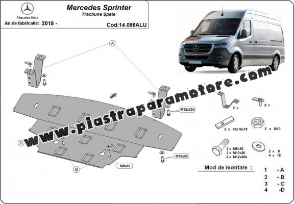 Piastra paramotore di alluminio Mercedes Sprinter - RWD