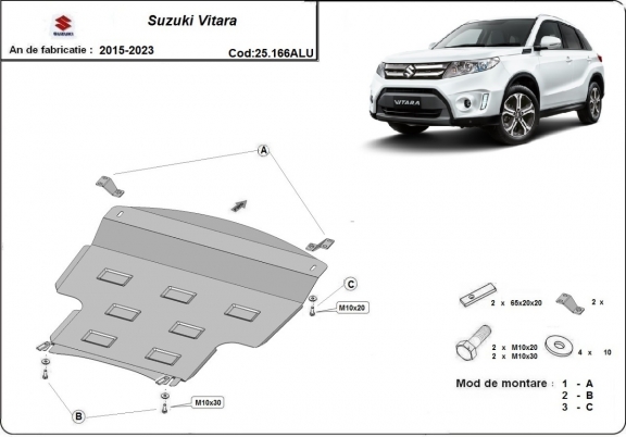 Piastra paramotore di alluminio Suzuki Vitara