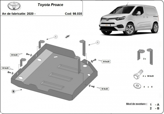 Protezione di acciaio per il AdBlue Toyota Proace