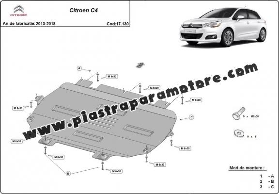 Piastra paramotore di acciaio Citroen C4