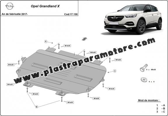 Piastra paramotore di acciaio Opel Grandland X