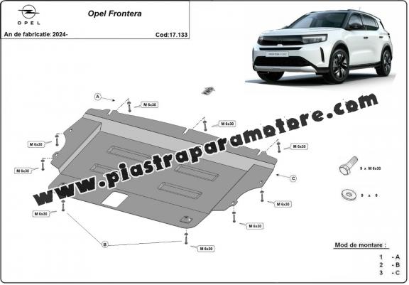 Piastra paramotore di acciaio Opel Frontera
