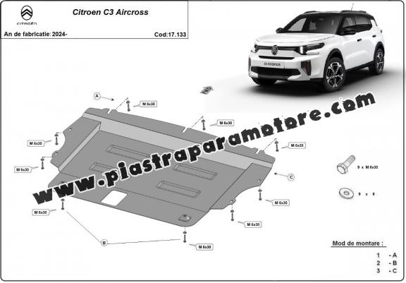 Piastra paramotore di acciaio Citroen C3 Aircross