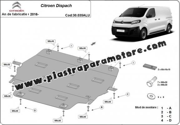 Piastra paramotore di Alluminio Citroen Dispach