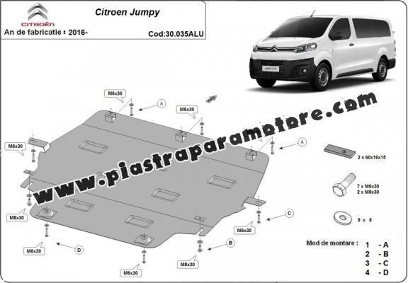 Piastra paramotore di Alluminio Citroen Jumpy