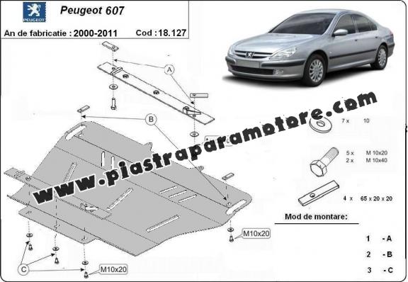 Piastra paramotore di acciaio Peugeot 607