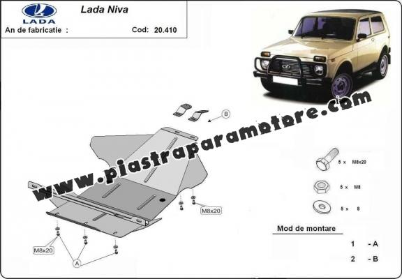 Piastra paramotore di acciaio Lada Niva
