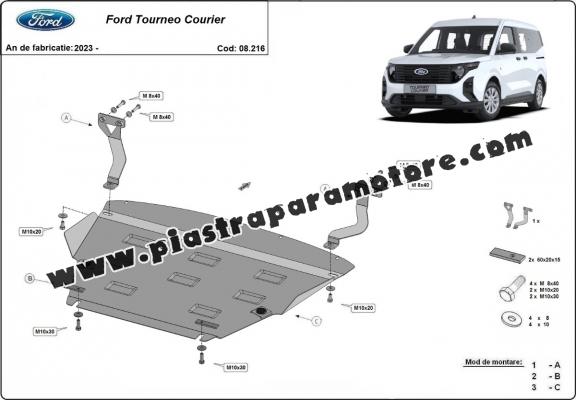 Piastra paramotore di acciaio Ford Tourneo Courier