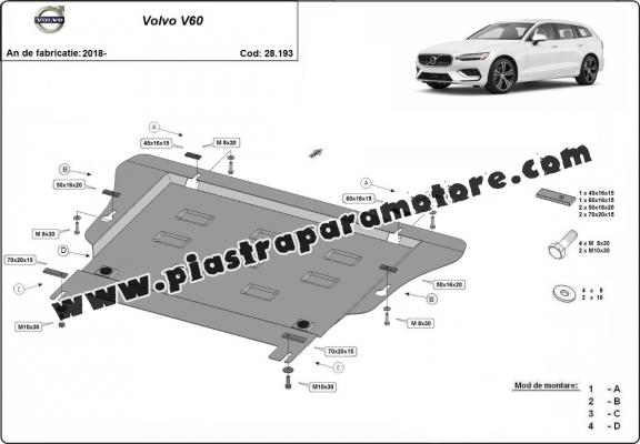 Piastra paramotore di acciaio Volvo  V60