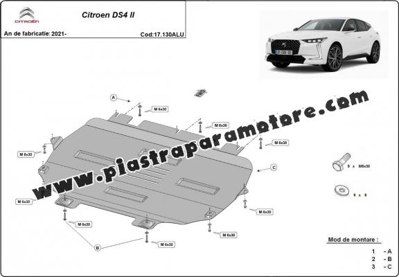 Piastra paramotore di Alluminio Citroen DS4 II