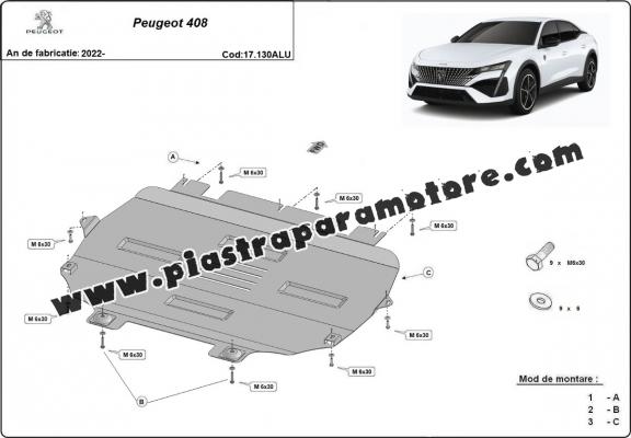 Piastra paramotore di Alluminio Peugeot 408