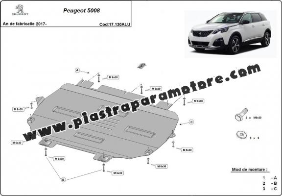 Piastra paramotore di Alluminio Peugeot 5008