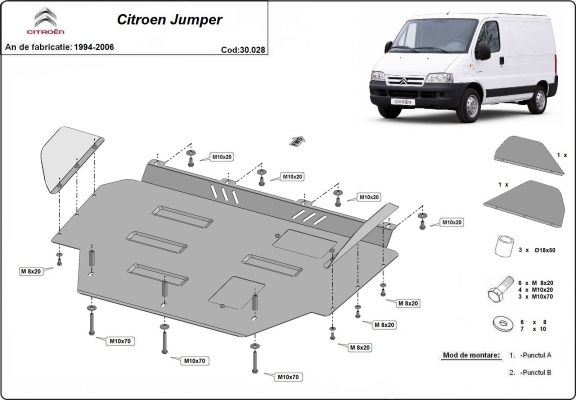 Piastra paramotore di acciaio Citroen Jumper