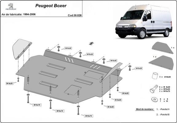Piastra paramotore di acciaio Peugeot Boxer