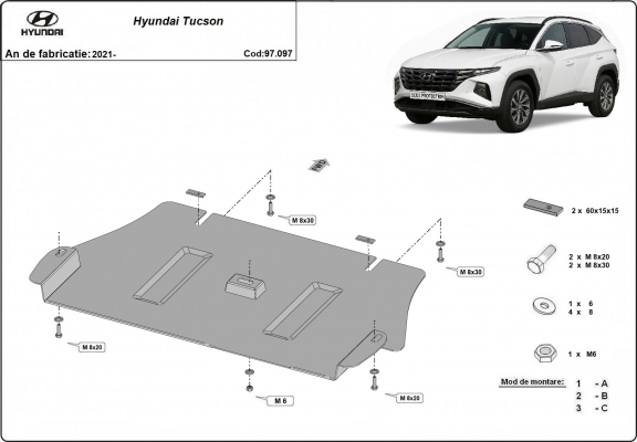 Protezione di acciaio per catalizzatore Hyundai Tucson