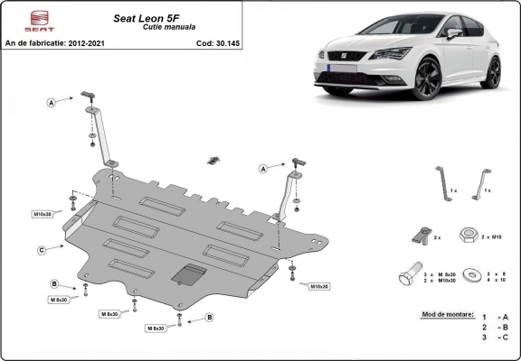 Piastra paramotore di acciaio Seat Leon Mk3