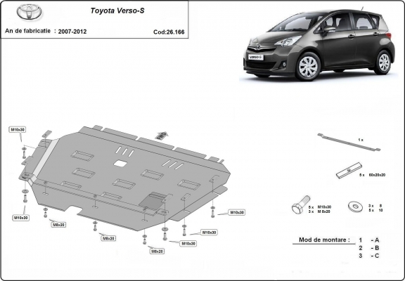 Piastra paramotore di acciaio Toyota Verso