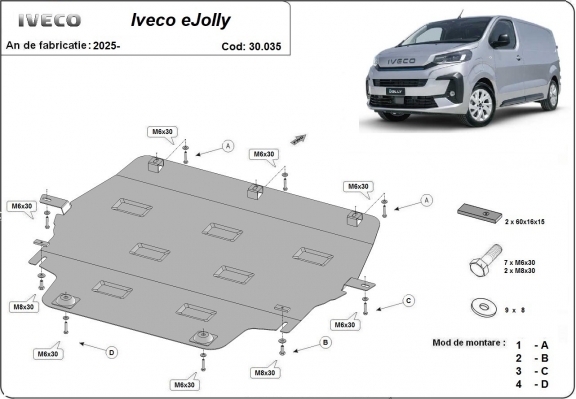 Piastra paramotore di acciaio Iveco eJolly