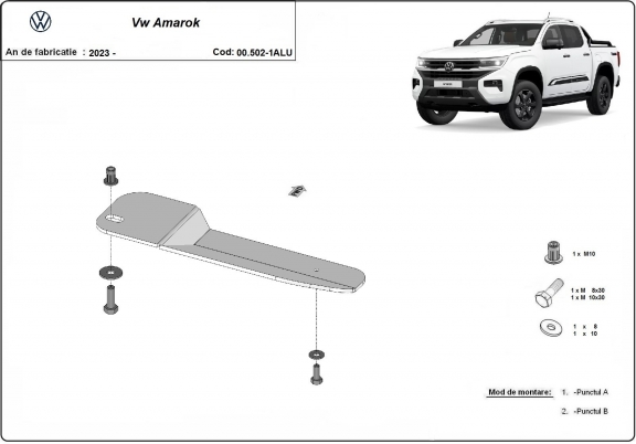 Protezione di alluminio per filtro del carburante Volkswagen Amarok