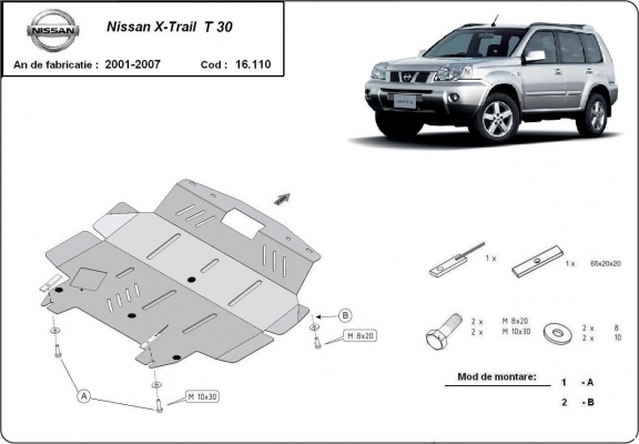 Piastra paramotore di acciaio Nissan X-Trail T30