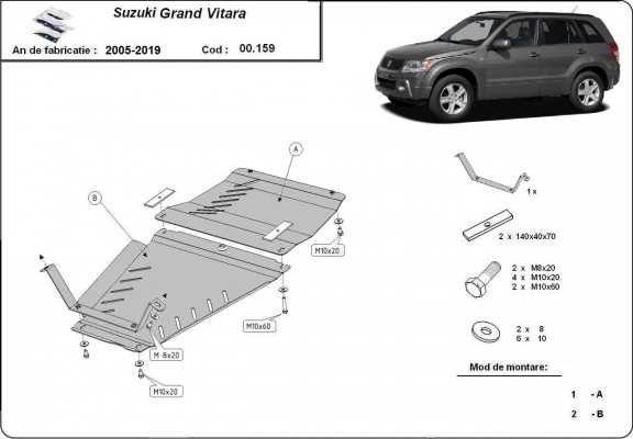 Piastra paramotore di acciaio Suzuki Grand Vitara - pacchetto promozionale