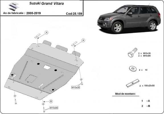 Piastra paramotore di acciaio Suzuki Grand Vitara - pacchetto promozionale