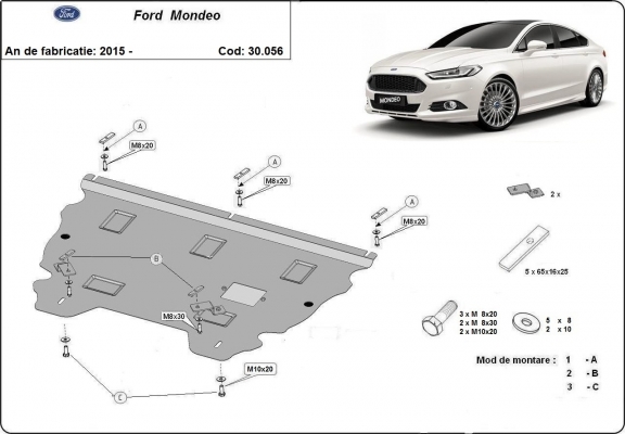 Piastra paramotore di acciaio Ford Mondeo 5
