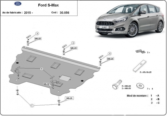 Piastra paramotore di acciaio Ford S-Max