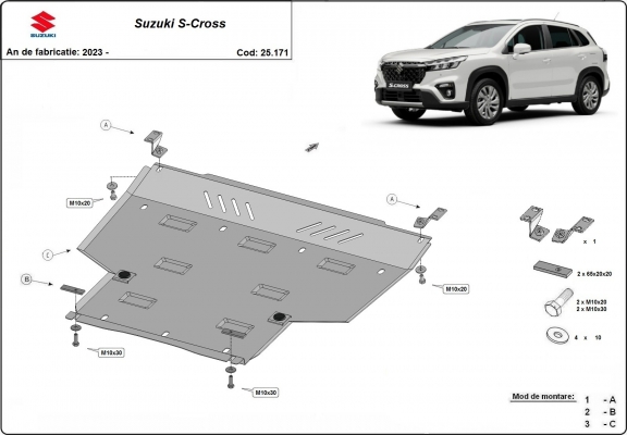 Piastra paramotore di acciaio Suzuki S-Cross - pacchetto promozionale